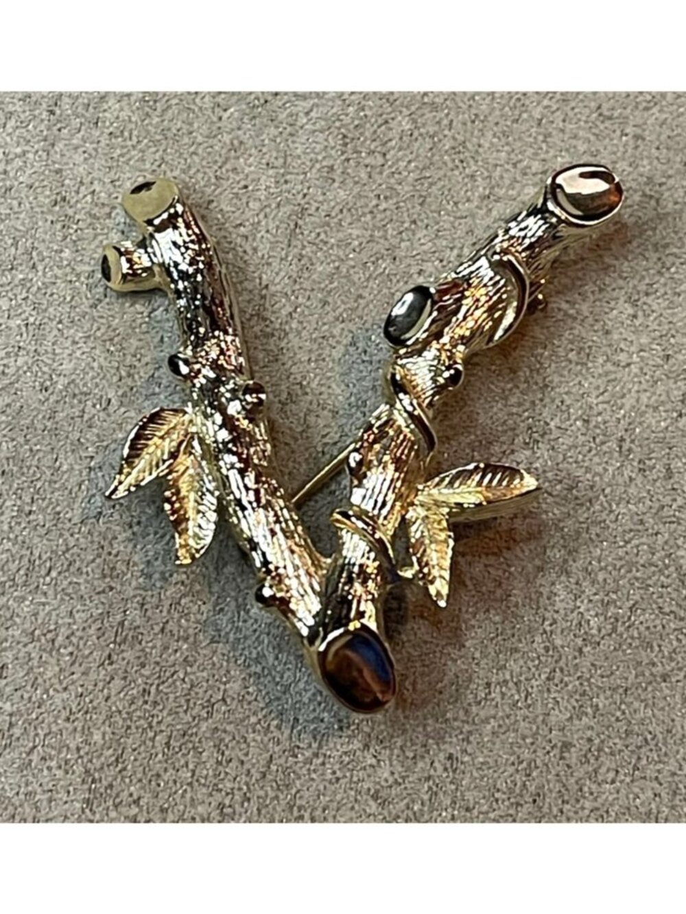 Vintage Sarah Coventry Gold Tone Monogram V Brooch Pin